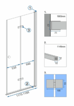CABINA DE DUȘ FOLD N2 CHROME 70 - imagine 5