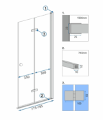 CABINA DE DUȘ FOLD N2 CHROME 70 - imagine 9