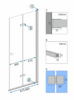 CABINA DE DUȘ FOLD N2 CHROME 70 - imagine 10