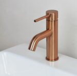 Baterie Lavoar Lungo Copper brushed periat mat low - imagine 4