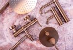 Baterie Lavoar Lungo Copper brushed periat mat low - imagine 6