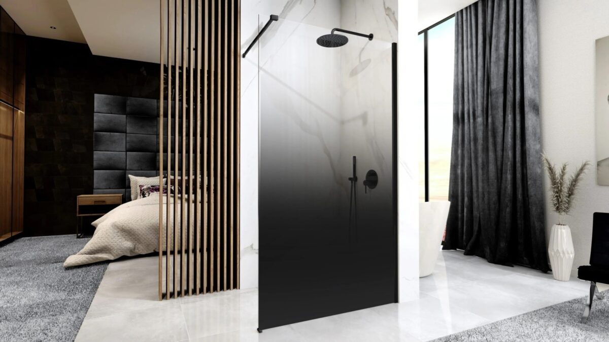 PARAVAN DE DUȘ AERO OMBRE 120 BLACK - imagine 2