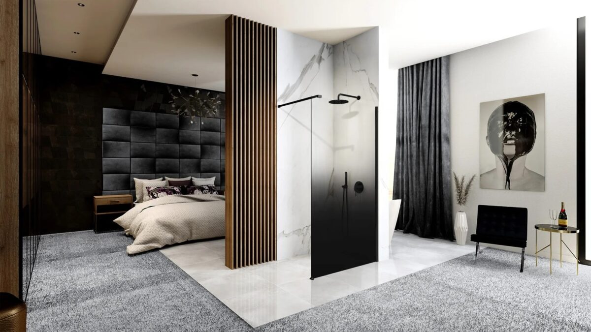 PARAVAN DE DUȘ AERO OMBRE 120 BLACK - imagine 8