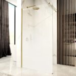 PARAVAN DE DUȘ AERO OMBRE GOLD BRUSH WHITE 120 - imagine 2