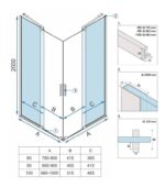 CABINA DE DUȘ MONTANA BRUSH GOLD 90x90 - imagine 7