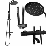 COLOANA DE DUȘ LUNGO BLACK METALLIC+TERMOSTAT - imagine 2