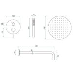 SET DE DUȘ INCASTRAT LUNGO GRIP GOLD BRUSH+BOX - imagine 7