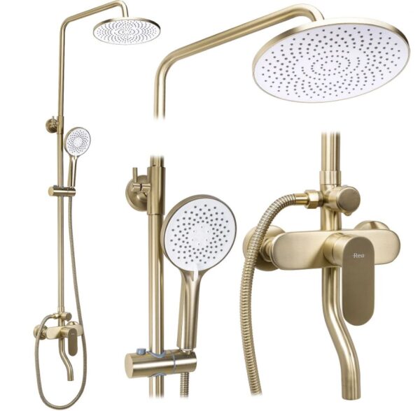 COLOANA DUȘ-CADA DROP GOLD BRUSHED AUR MAT PERIAT