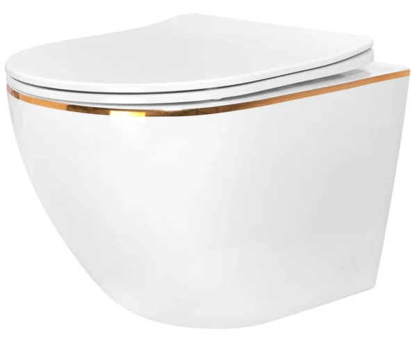 VAS WC CARLO WHITE MINI GOLD EDGE