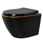 VAS WC CARLO FLAT MINI BLACK GOLDEN EDGE