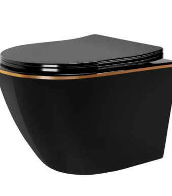 VAS WC CARLO FLAT MINI BLACK GOLDEN EDGE