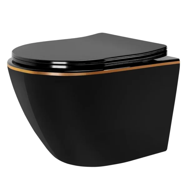 VAS WC CARLO FLAT MINI BLACK GOLDEN EDGE