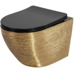 VAS WC CARLO FLAT BLACK GOLD BRUSH