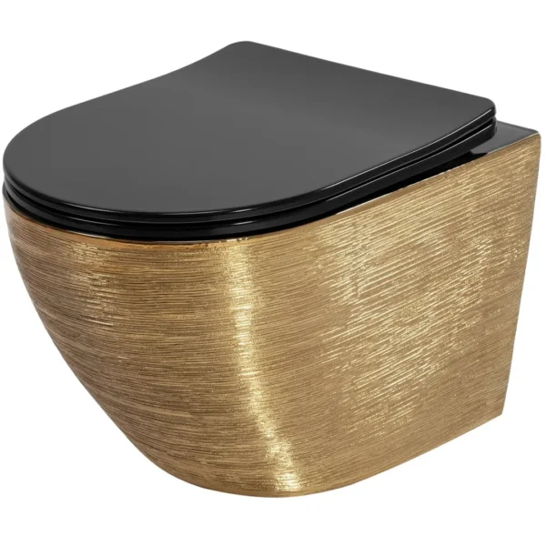 VAS WC CARLO FLAT BLACK GOLD BRUSH