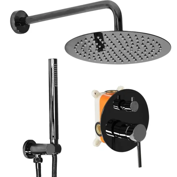 SET DE DUȘ INCASTRAT LUNGO BLACK METALLIC+BOX