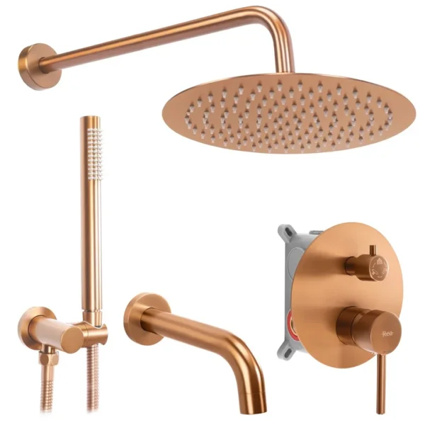 SET DE DUȘ INCASTRAT LUNGO COPPER BRUSH+BOX