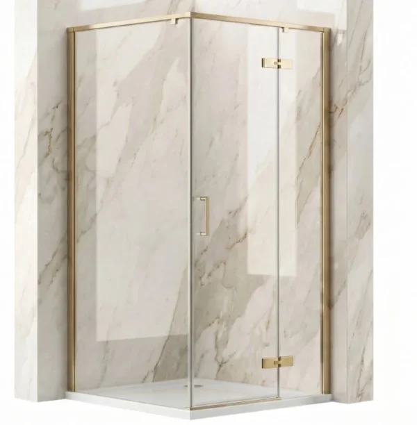 CABINA DUS BRUNO AUR GOLD BRUSH MAT PERIAT 90x90