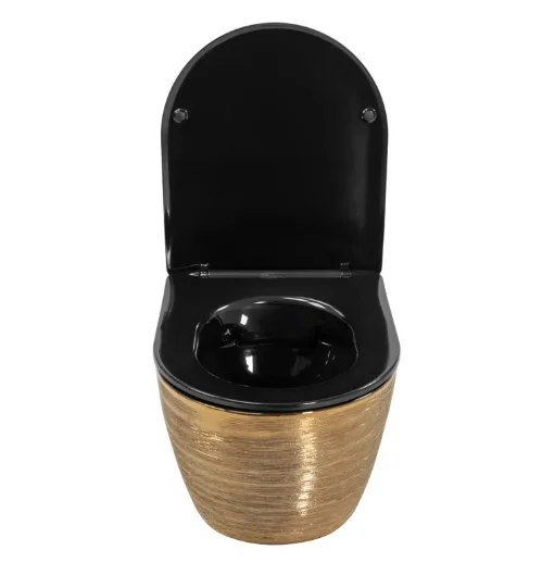 VAS WC CARLO FLAT BLACK GOLD BRUSH