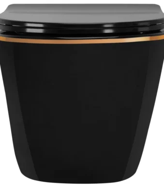 VAS WC CARLO FLAT MINI BLACK GOLDEN EDGE