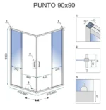 CABINA DE DUȘ PUNTO CHROME 80x80