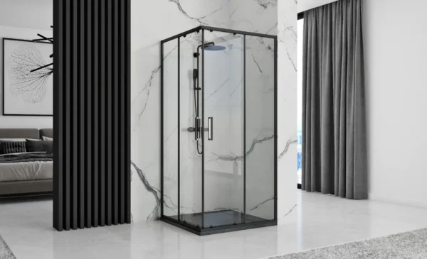 CĂDIȚA DUȘ BAZALT BLACK 90x90
