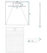 CĂDIȚA DUȘ BAZALT GREY 90x90
