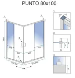 CABINA DE DUȘ PUNTO BLACK 80x80