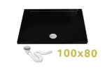 CĂDIȚA DE DUȘ SAVOY BLACK 80x80+SIFON
