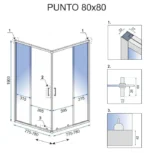CABINA DE DUȘ PUNTO BLACK 80x100