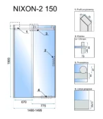 UȘA DE DUȘ NIXON-2 CHROME 120