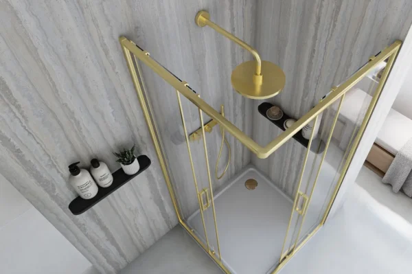 CABINA DE DUȘ CITY BRUSH GOLD 80X80