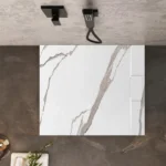 CĂDIȚA DUȘ BAZALT CARRARA WHITE 90x120