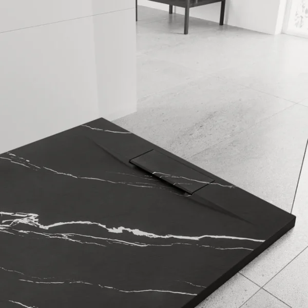 CĂDIȚA DUȘ BAZALT CARRARA BLACK 90x90