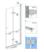 CABINA DE DUȘ FOLD N2 CHROME 90