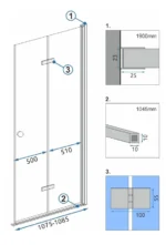 CABINA DE DUȘ FOLD N2 CHROME 80