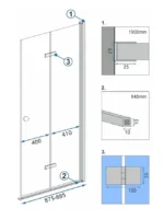 CABINA DE DUȘ FOLD N2 CHROME 80
