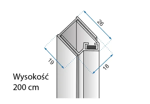 PROFIL MAGNETIC PENTRU UȘI DE DUȘ HUGO GOLD BRUSH