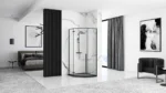 CĂDIȚA DE DUȘ DIAMOND BLACK 90x90