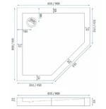 CĂDIȚA DE DUȘ DIAMOND WHITE 80x80