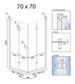 CABINA DE DUȘ FOLD N2 CHROME 80x80