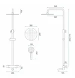 COLOANA DE DUȘ LUNGO WHITE+TERMOSTAT