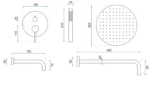 SET DE DUȘ INCASTRAT LUNGO WHITE MATT