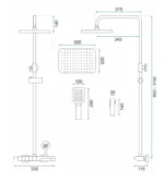 COLOANA DE DUȘ ROB BLACK+TERMOSTAT