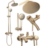 COLOANA DE DUS LUIS GOLD MAT BRUSH PERIAT