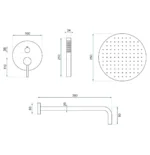 SET DE DUȘ INCASTRAT LUNGO GRIP GOLD BRUSH+BOX