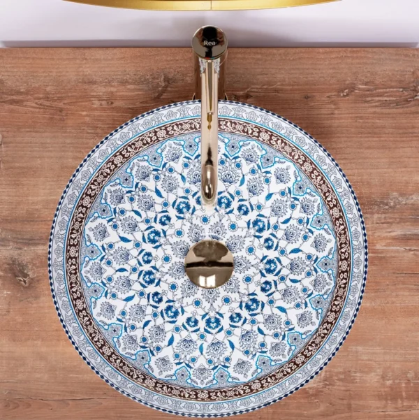 LAVOAR PE BLAT ARTE BLUE