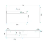 LAVOAR DIN CONGLOMERAT ARCHI 75 GREY MAT