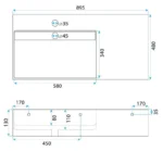 LAVOAR DIN CONGLOMERAT ARCHI 90 GREY MAT