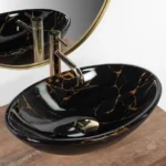 LAVOAR PE BLAT PAMELA BLACK MARBLE SHINY